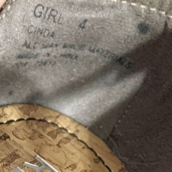 Report Cinda Faux Leather Faux Cork Thong Sandals Heel Back Adjust Ankle Straps - Picture 8 of 8